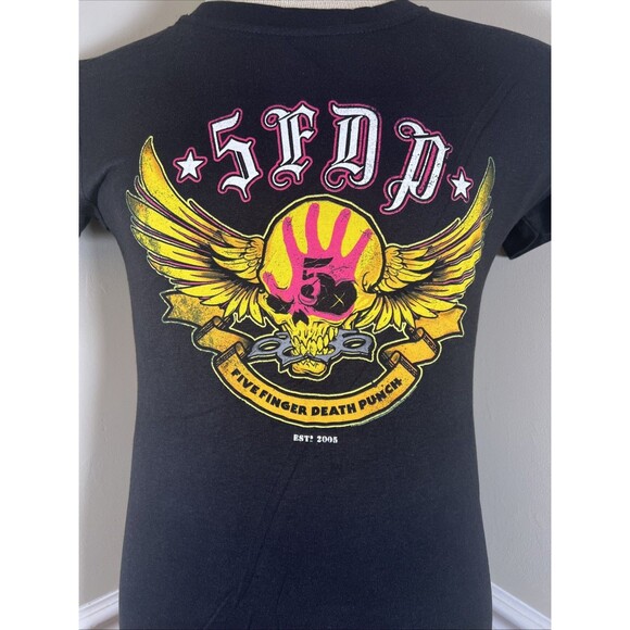 Five Finger Death Punch & Volbeat 2014 Fall Co-Headling Tour T-Shirt (Large) - Picture 1 of 5